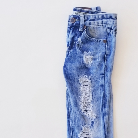 City Ink Jeans Acid Washed Jeans Size 4 Girls - Picture 2 of 13